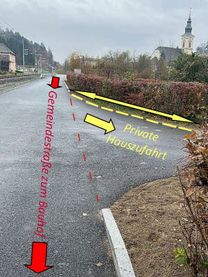 Hauszufahrt Dr Oswald: